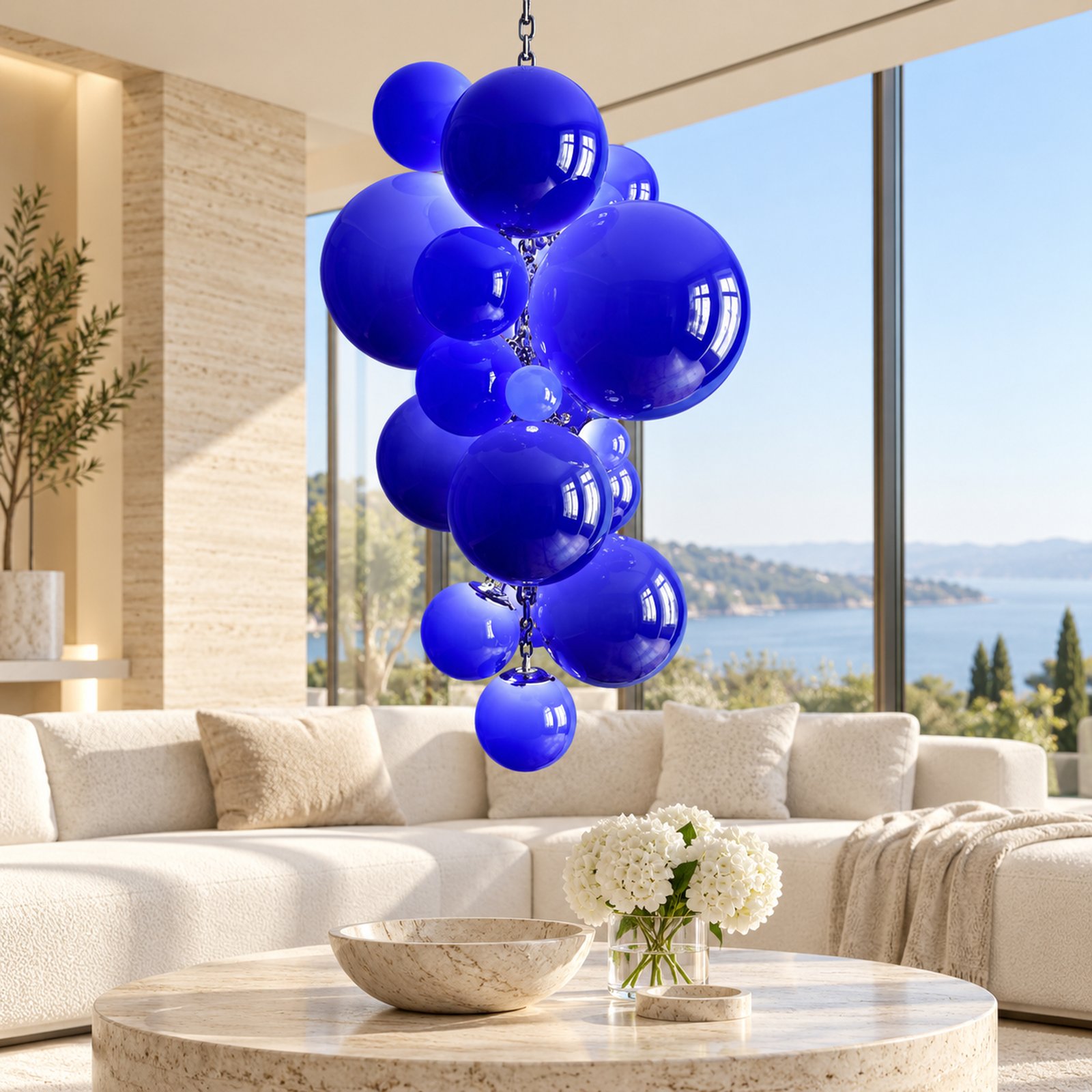 SPACE361 KAITAI Blue Glass Pendant Light KT-0508 - Modern Lamps - gallery image
