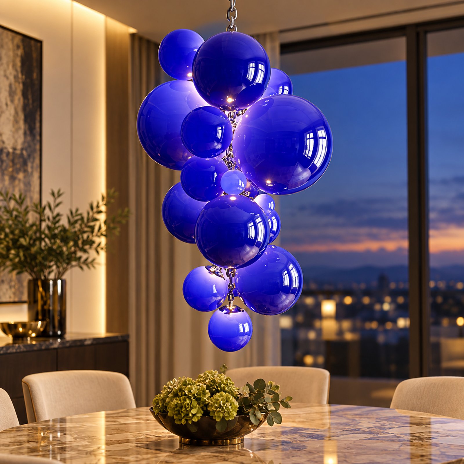SPACE361 KAITAI Blue Glass Pendant Light KT-0508 - Modern Lamps - gallery image