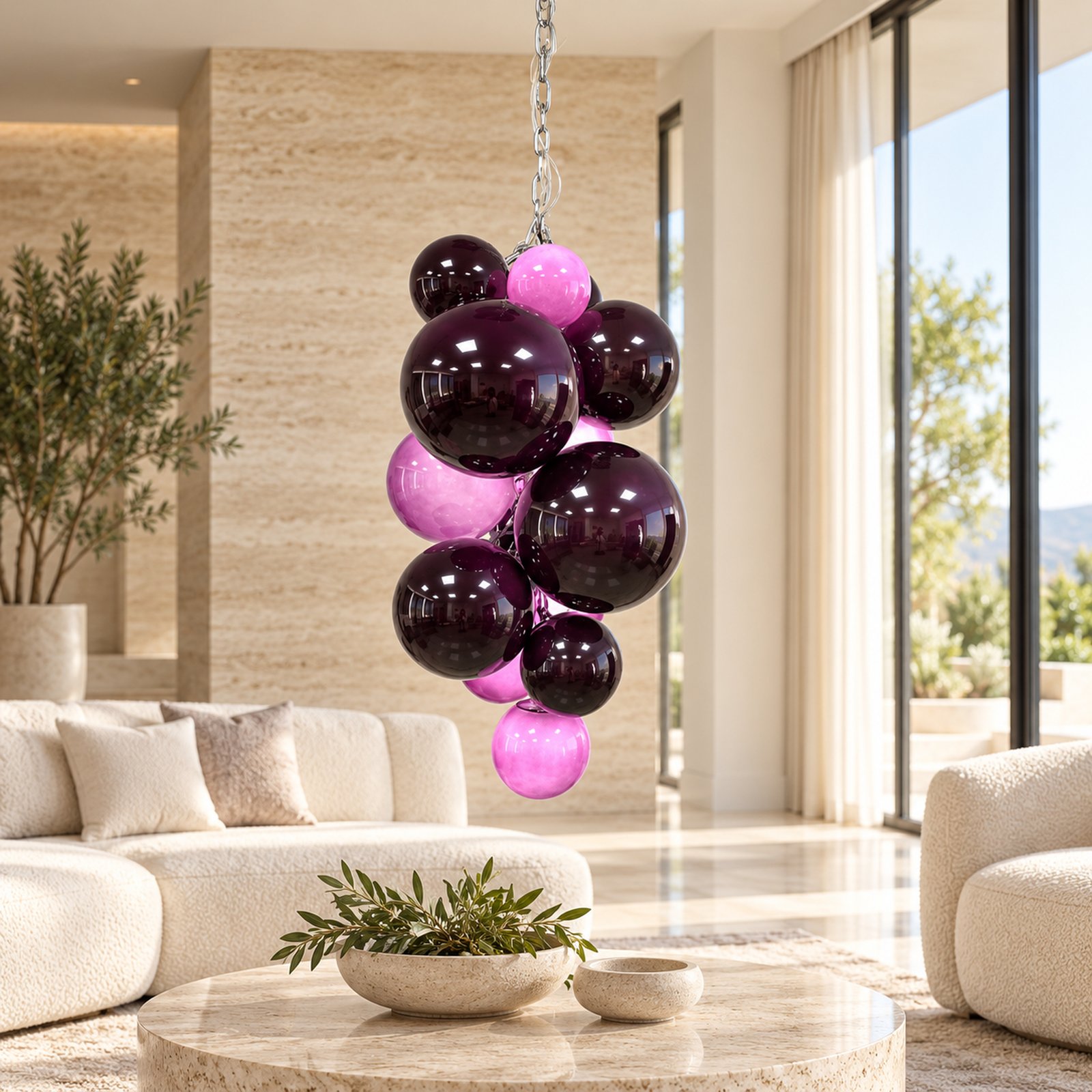 SPACE361 KAITAI Purple Glass Pendant Light KT-0509 - Modern Lamps - gallery image