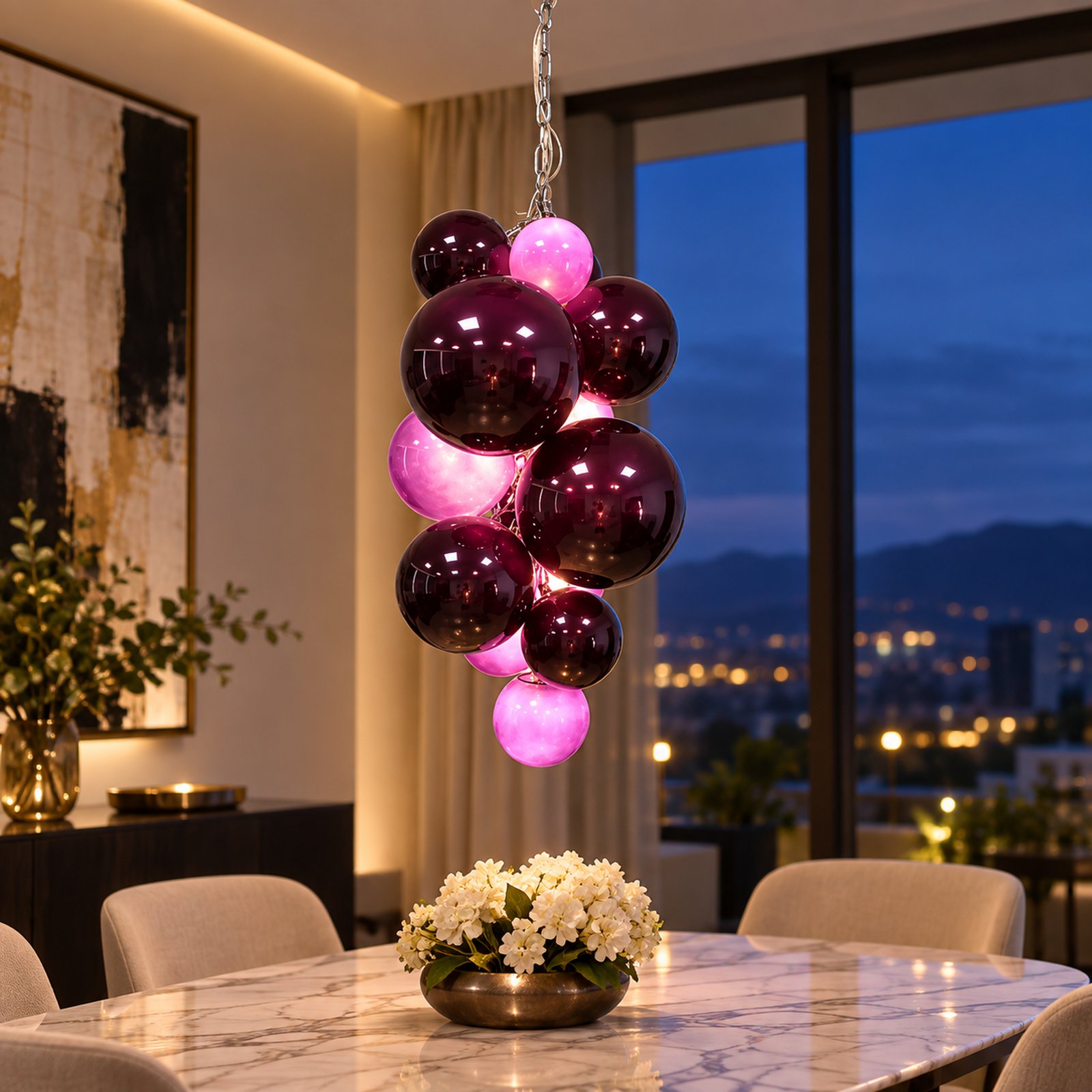 SPACE361 KAITAI Purple Glass Pendant Light KT-0509 - Modern Lamps - gallery image