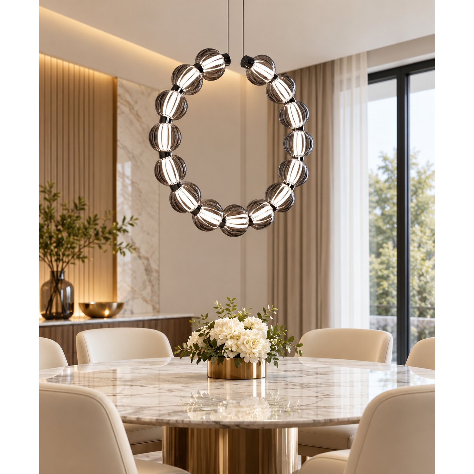 SPACE361 KAITAI Smoky Glass Pendant Light KT-2510-15 - Modern Lamps - gallery image