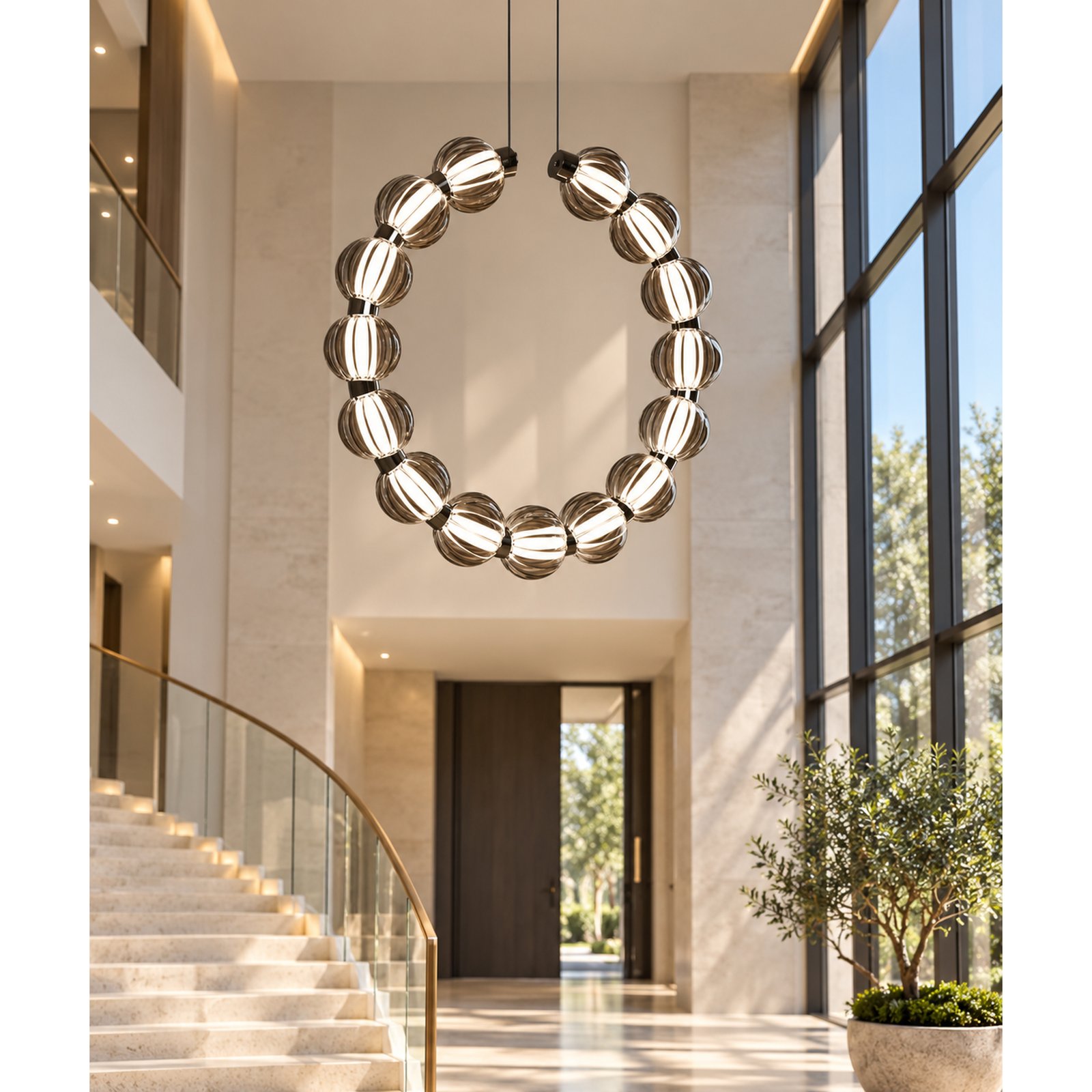 SPACE361 KAITAI Smoky Glass Pendant Light KT-2510-15 - Modern Lamps - gallery image