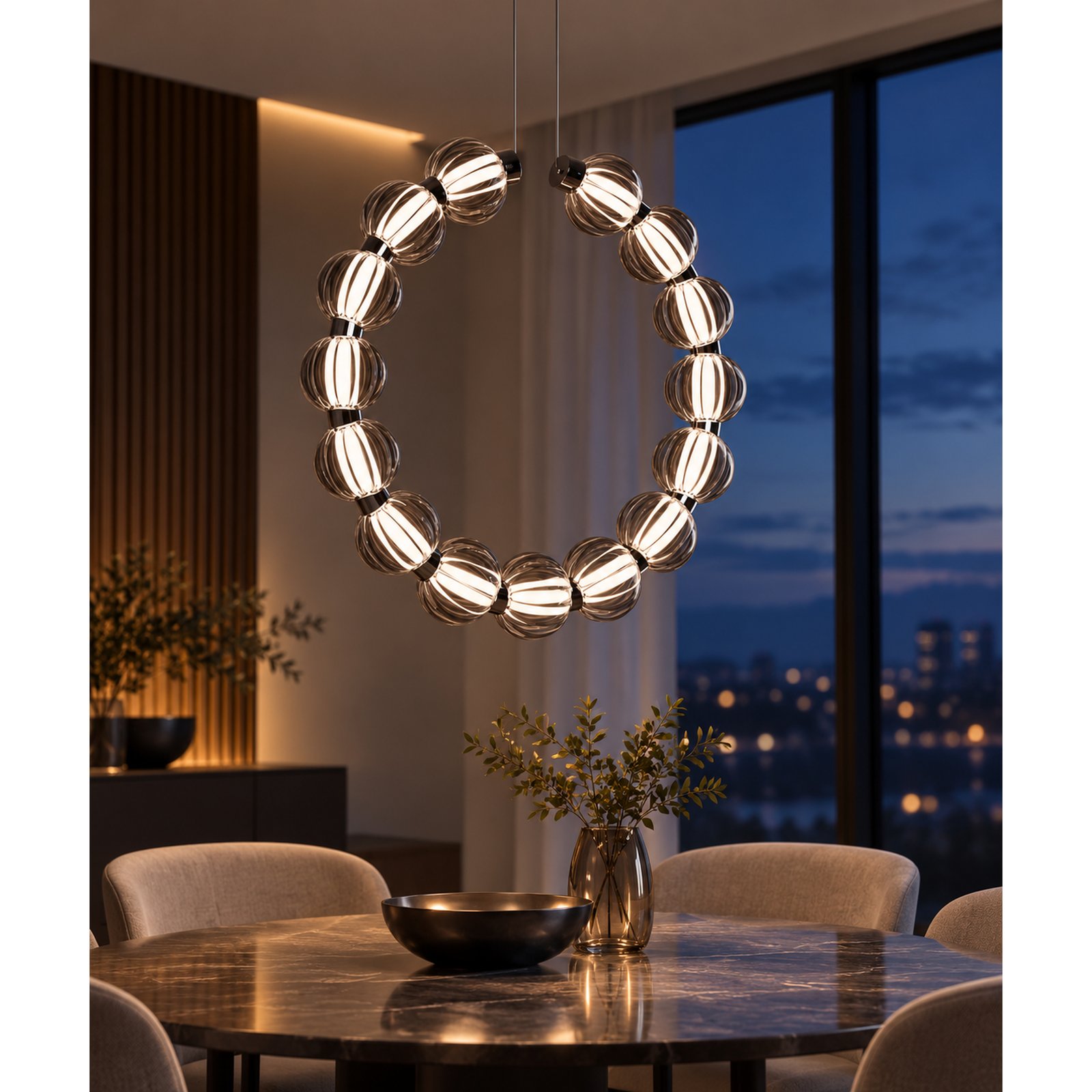 SPACE361 KAITAI Smoky Glass Pendant Light KT-2510-15 - Modern Lamps - gallery image