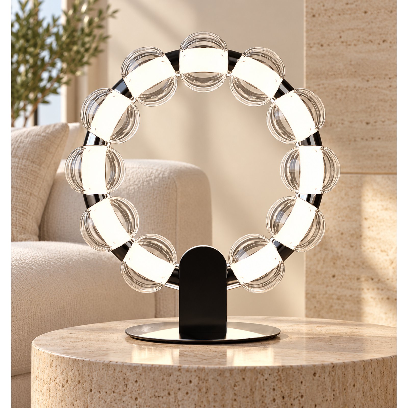 SPACE361 KAITAI Smoky Glass Table Lamp KT-2513-T - Modern Lamps - gallery image