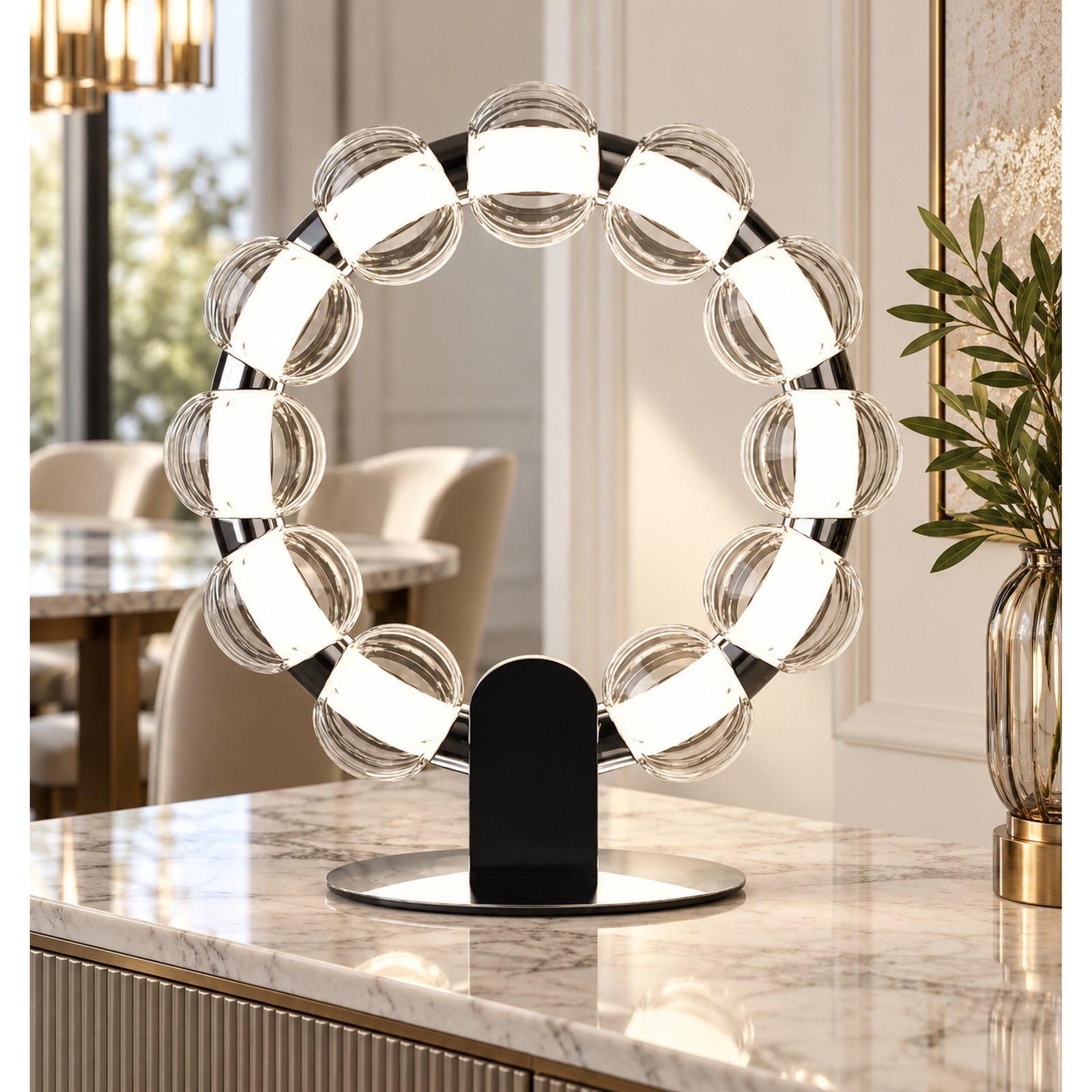 SPACE361 KAITAI Smoky Glass Table Lamp KT-2513-T - Modern Lamps - gallery image