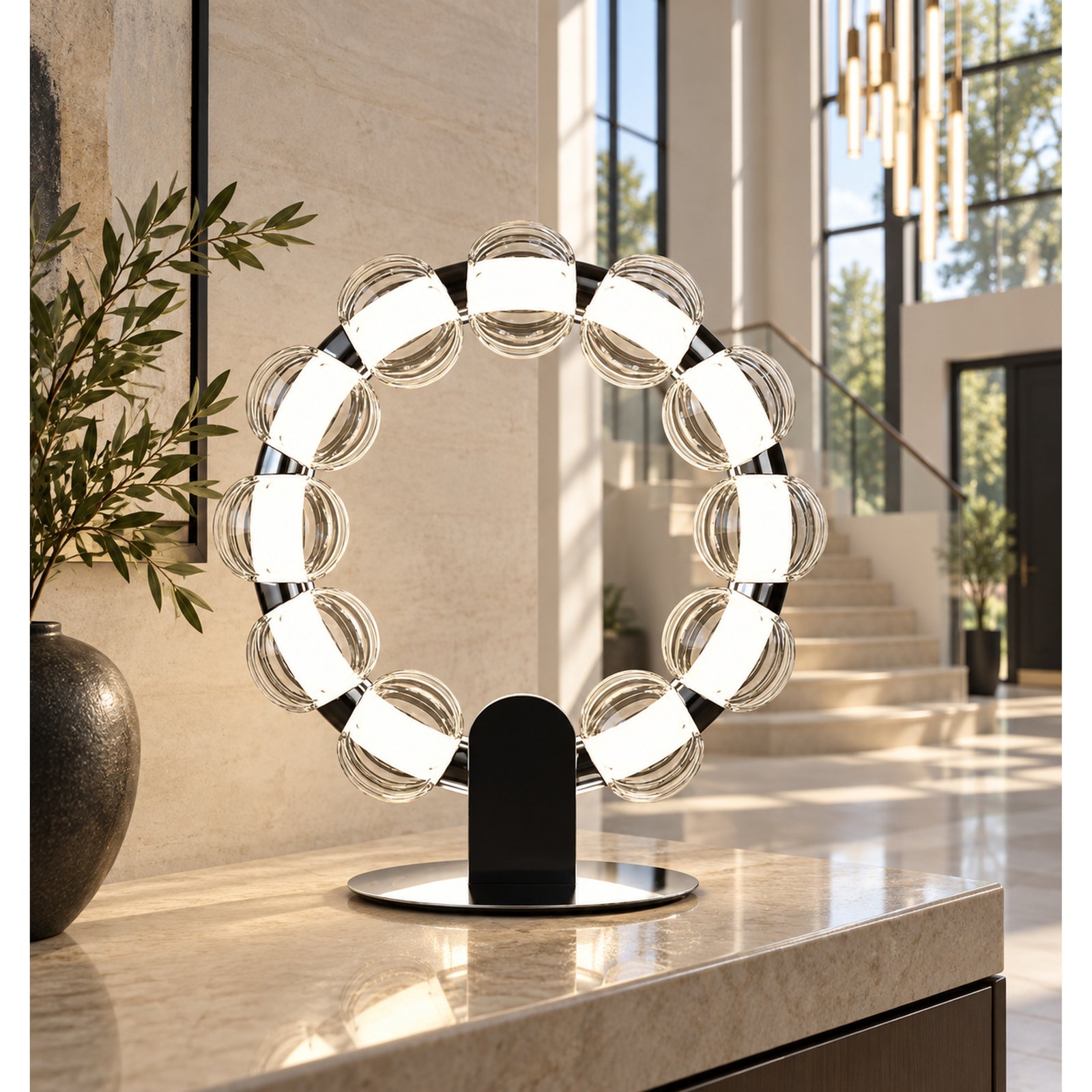 SPACE361 KAITAI Smoky Glass Table Lamp KT-2513-T - Modern Lamps - gallery image