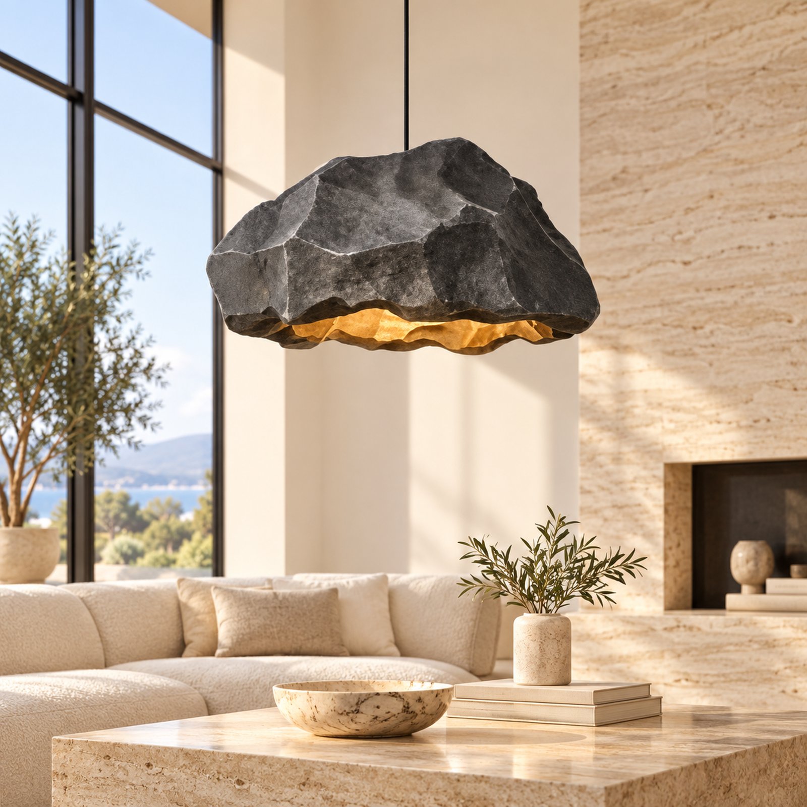 SPACE361 KAITAI Stone Texture Pendant Light KT-4034 - Modern Lamps - gallery image