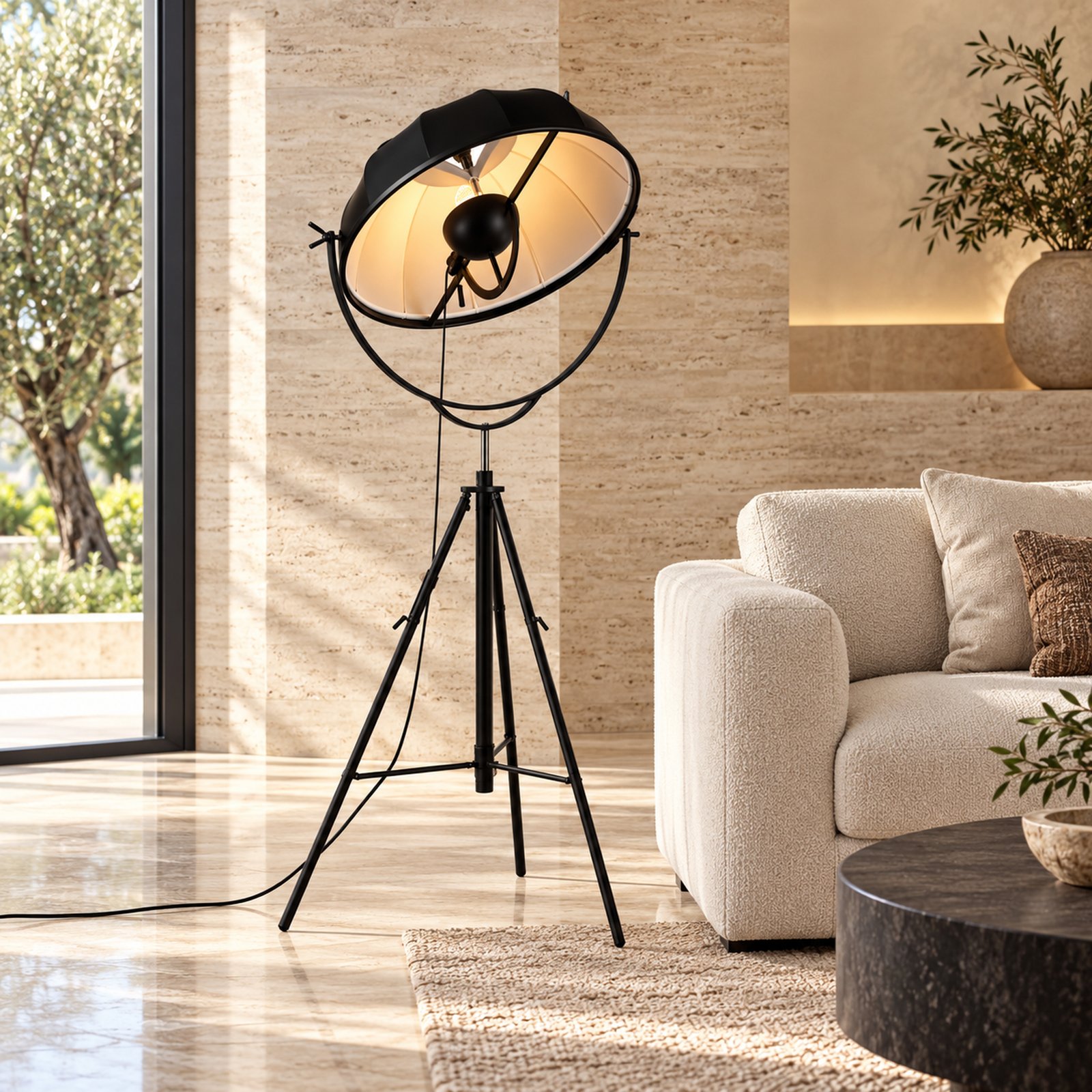 SPACE361 KAITAI Tall Fabric Shade Floor Lamp KT-60299F-B - Modern Lamps - gallery image