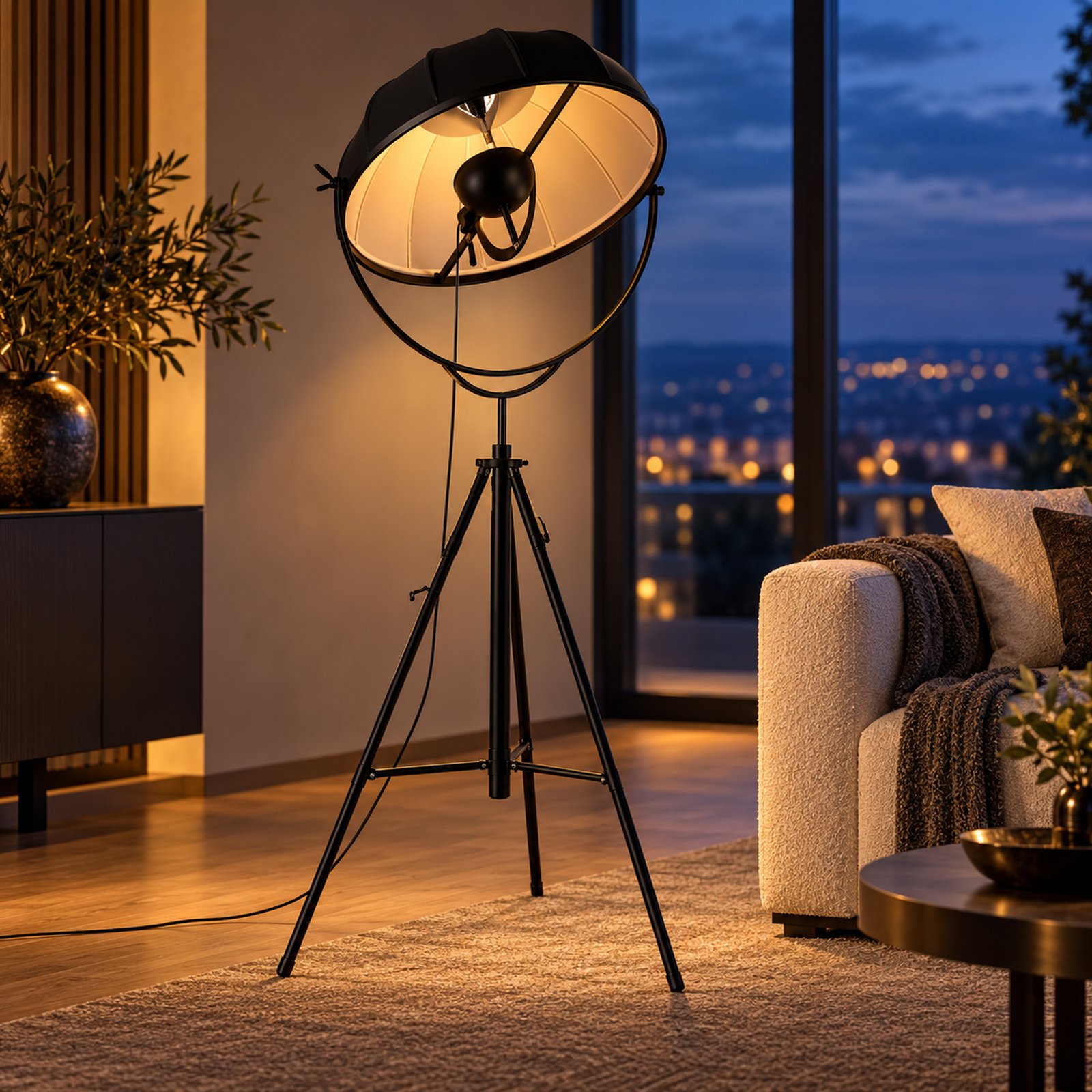 SPACE361 KAITAI Tall Fabric Shade Floor Lamp KT-60299F-B - Modern Lamps - gallery image
