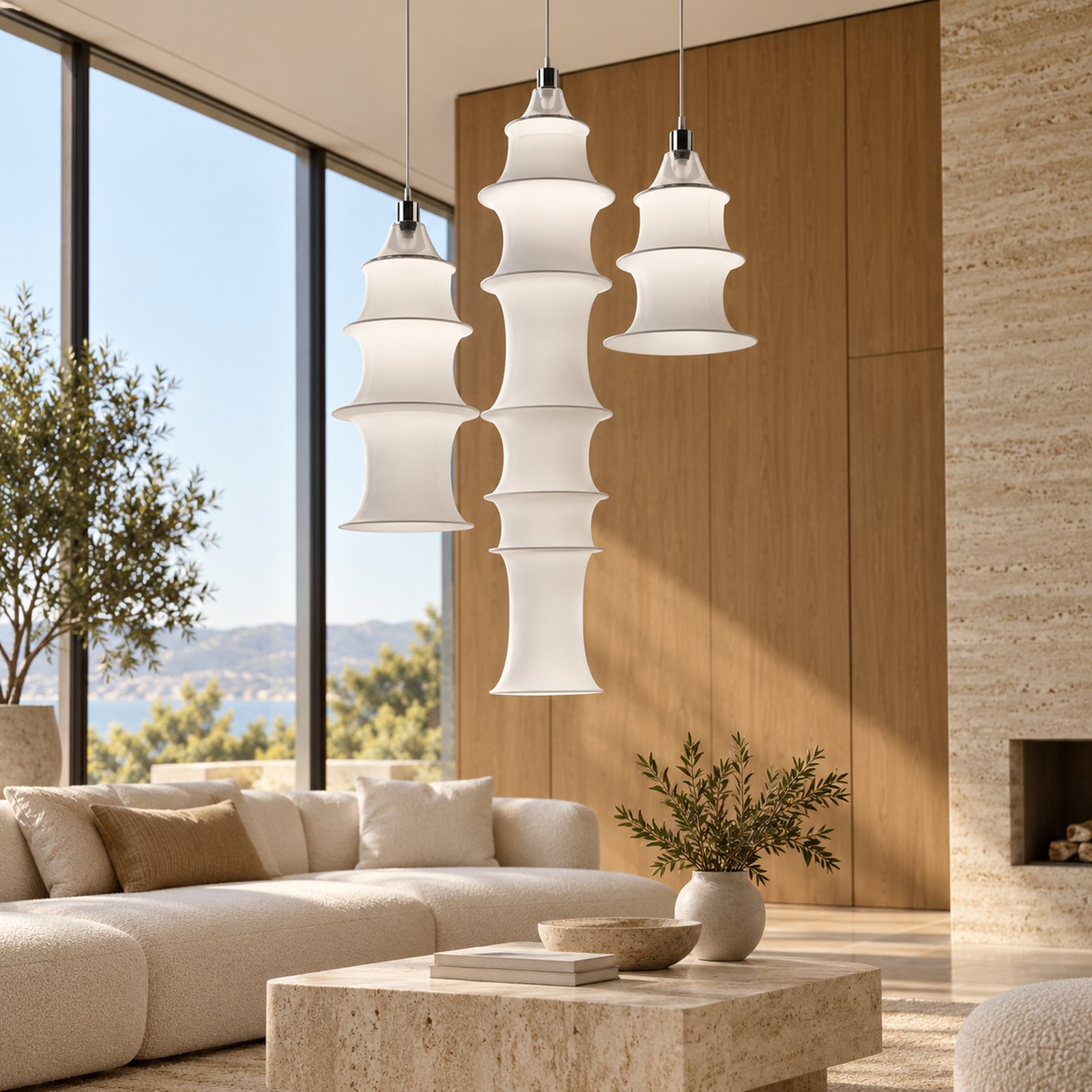 SPACE361 KAITAI Silk Shade Pendant Light KT-7018 - Modern Lamps - gallery image