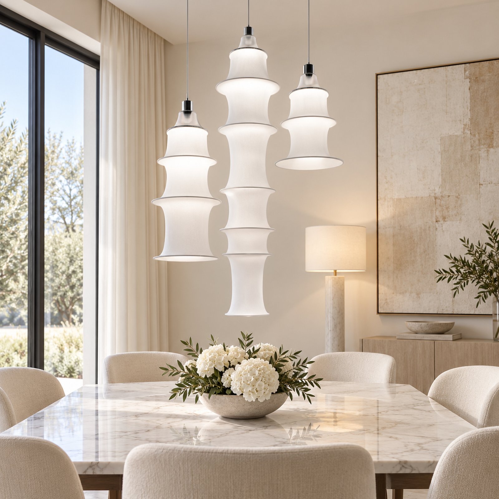 SPACE361 KAITAI Silk Shade Pendant Light KT-7018 - Modern Lamps - gallery image