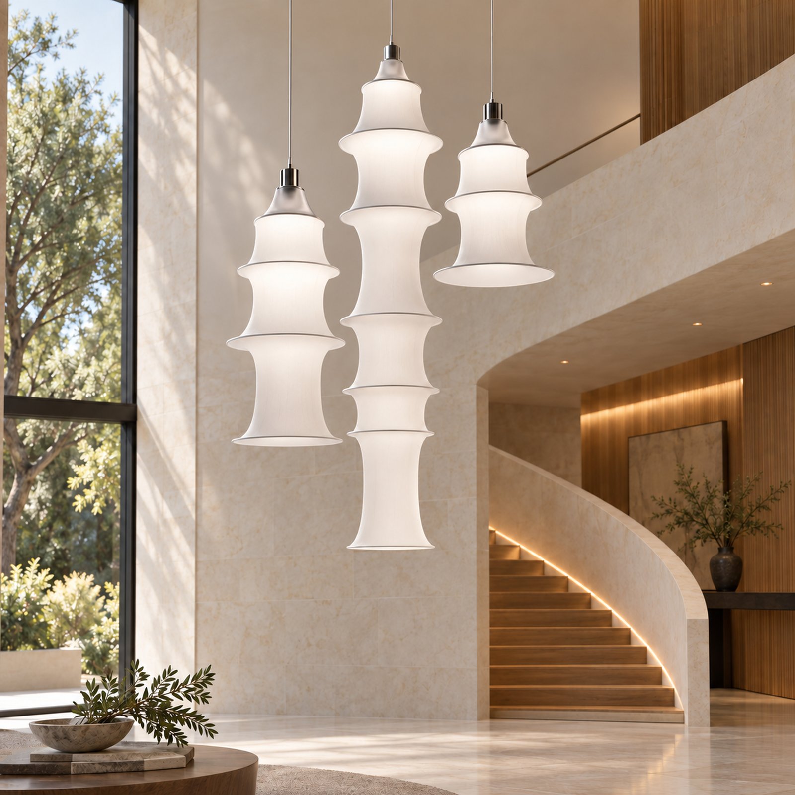 SPACE361 KAITAI Silk Shade Pendant Light KT-7018 - Modern Lamps - gallery image