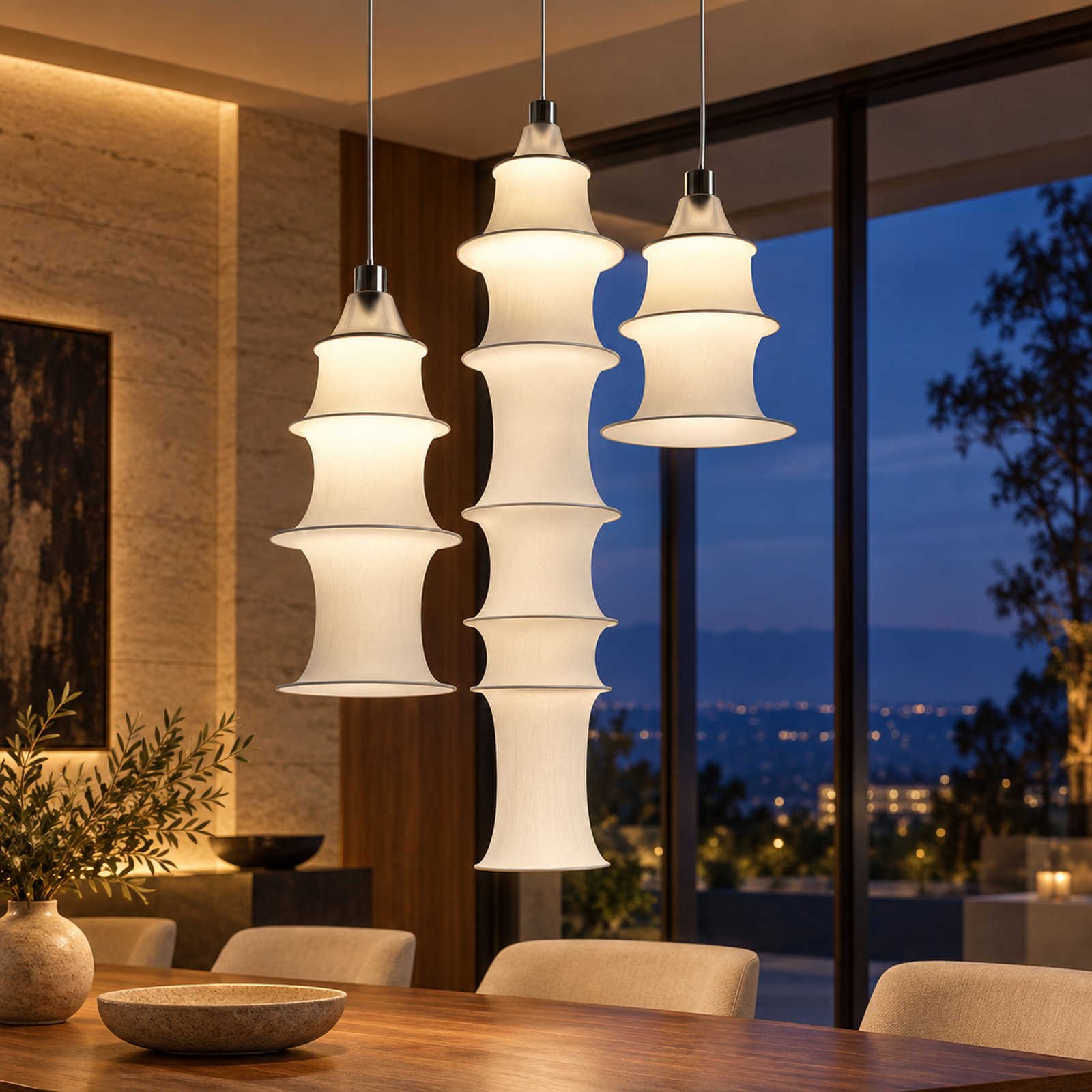 SPACE361 KAITAI Silk Shade Pendant Light KT-7018 - Modern Lamps - gallery image