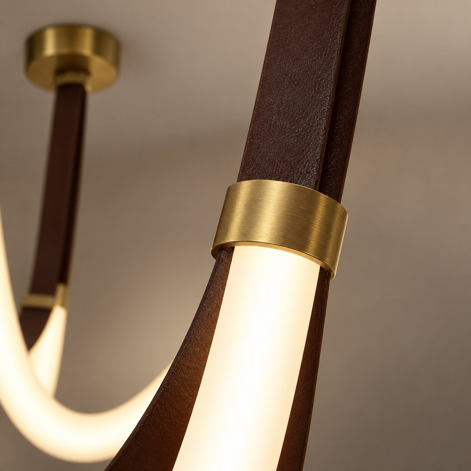 SPACE361 KAITAI Leather Accent Pendant Light KT-8015 - Modern Lamps - gallery image