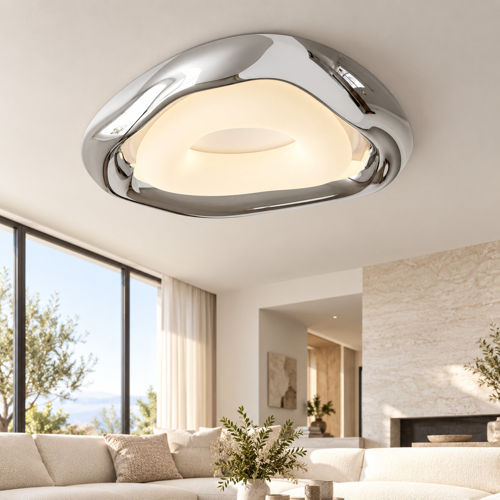 SPACE361 KAITAI Chrome LED Ceiling Light KT-8081 - Modern Lamps - gallery image