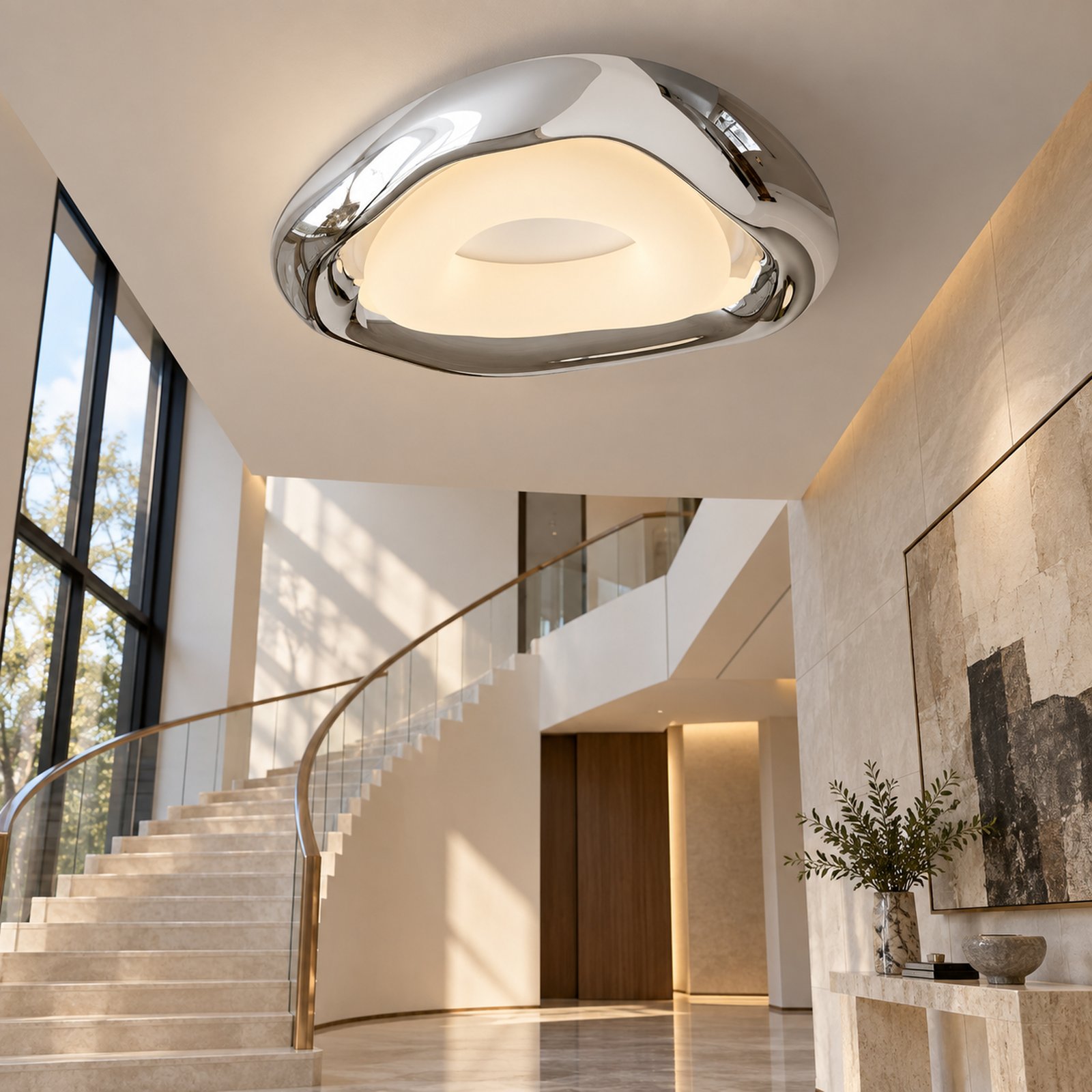 SPACE361 KAITAI Chrome LED Ceiling Light KT-8081 - Modern Lamps - gallery image