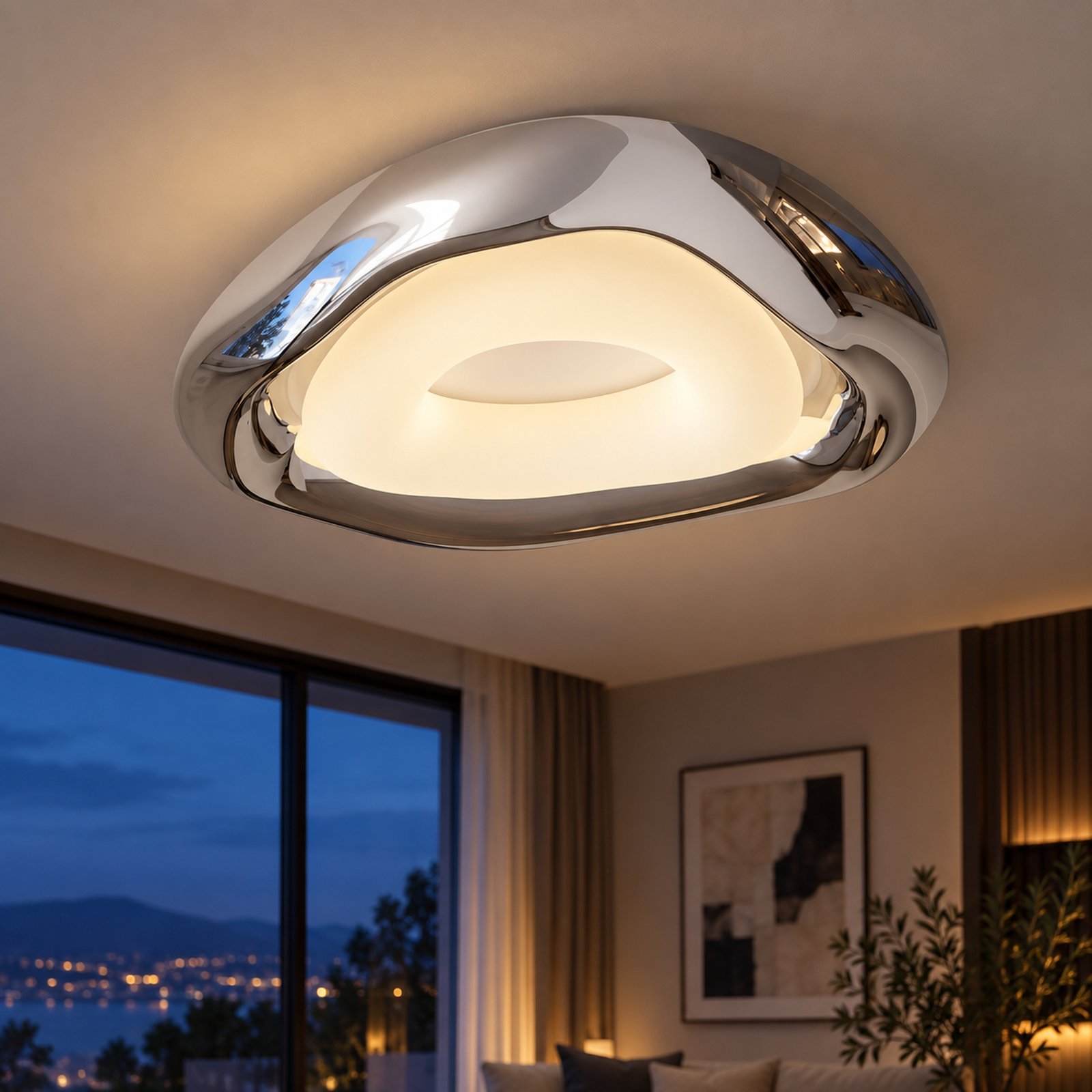 SPACE361 KAITAI Chrome LED Ceiling Light KT-8081 - Modern Lamps - gallery image