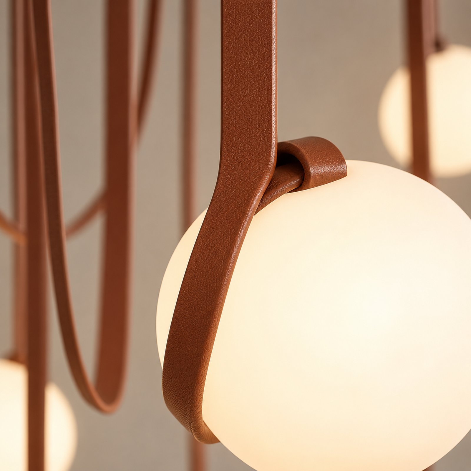 SPACE361 KAITAI Leather Seven-Light Pendant KT-88016 - Modern Lamps - gallery image