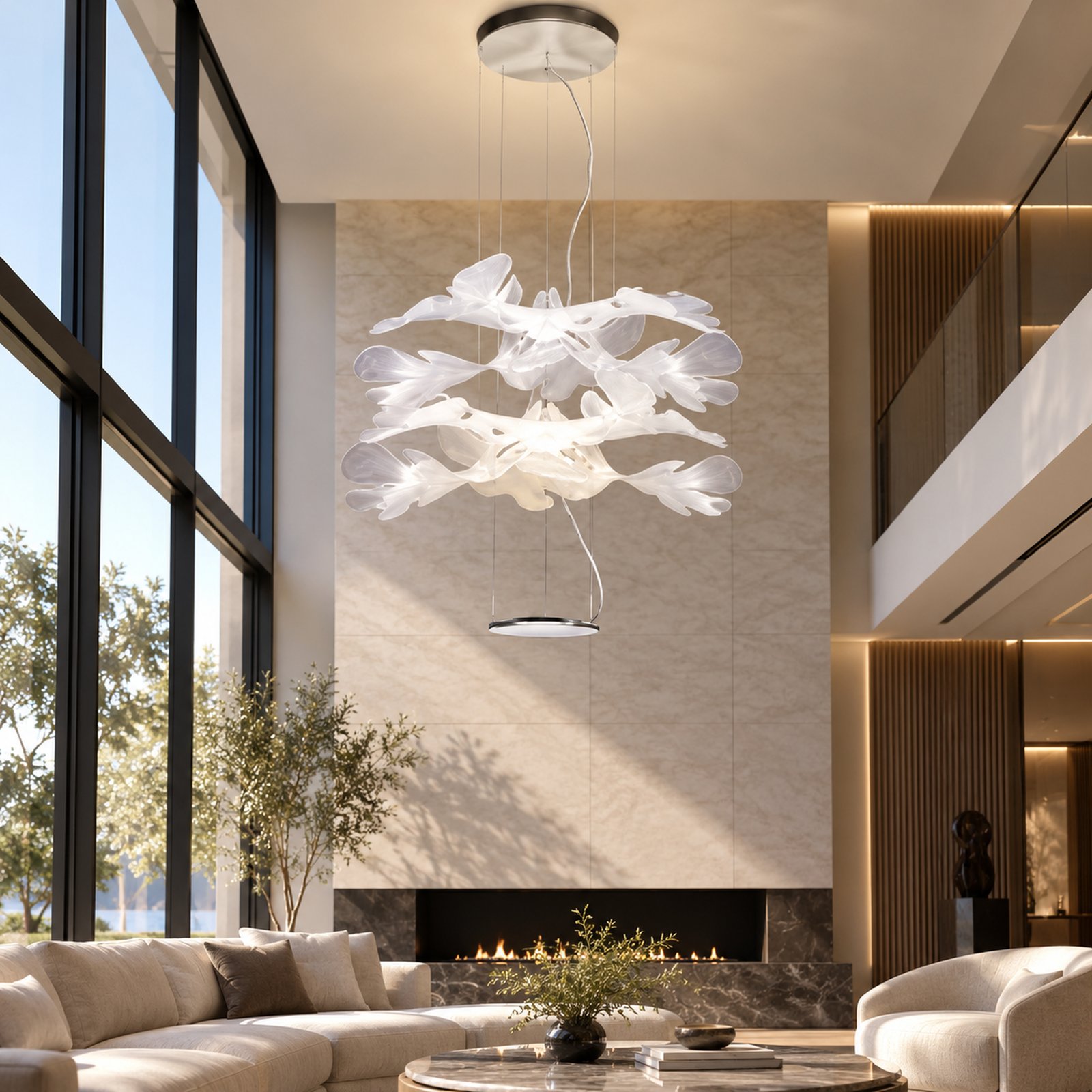 SPACE361 KAITAI Tall Contemporary LED Pendant Light KT-9027-2 - Modern Lamps - gallery image
