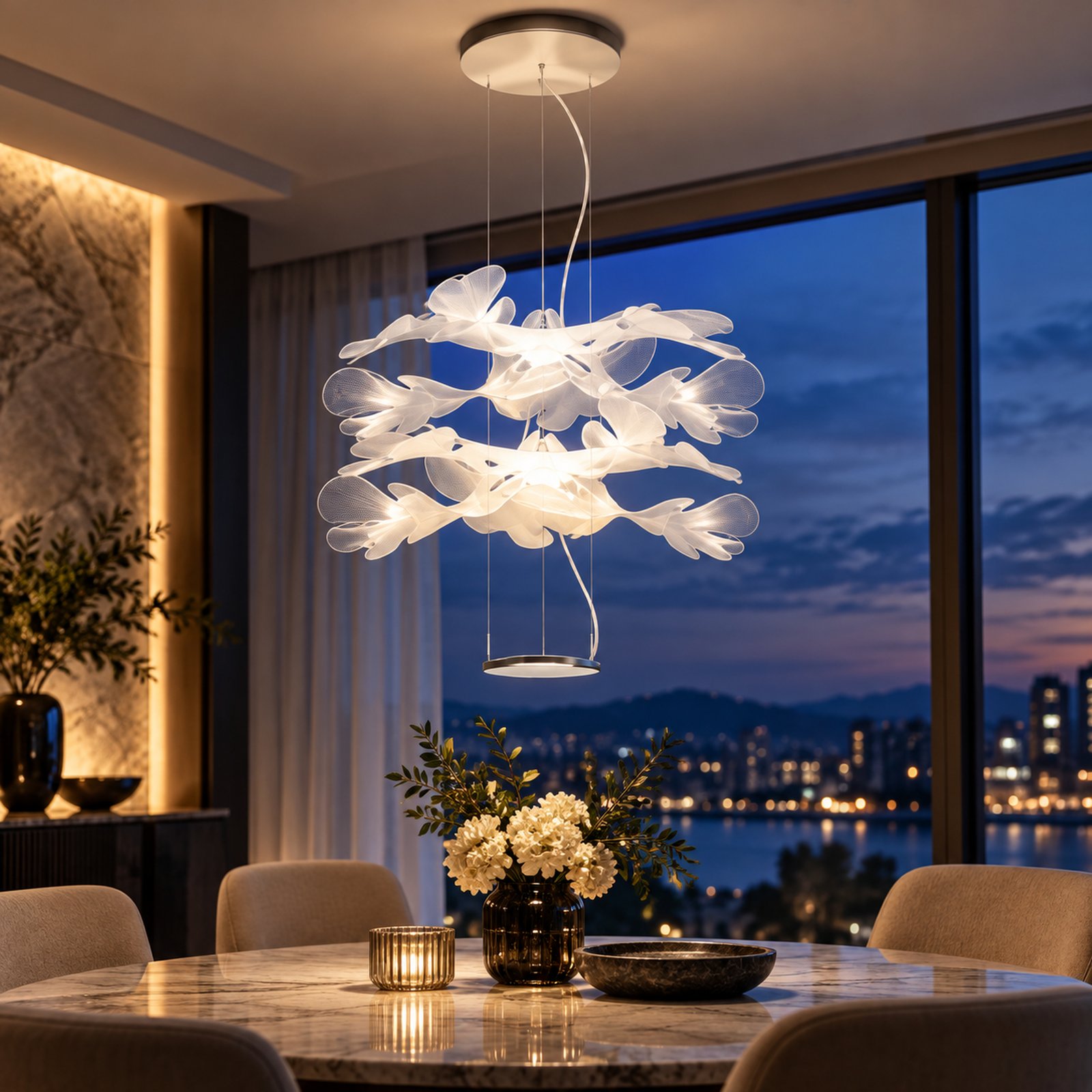 SPACE361 KAITAI Tall Contemporary LED Pendant Light KT-9027-2 - Modern Lamps - gallery image