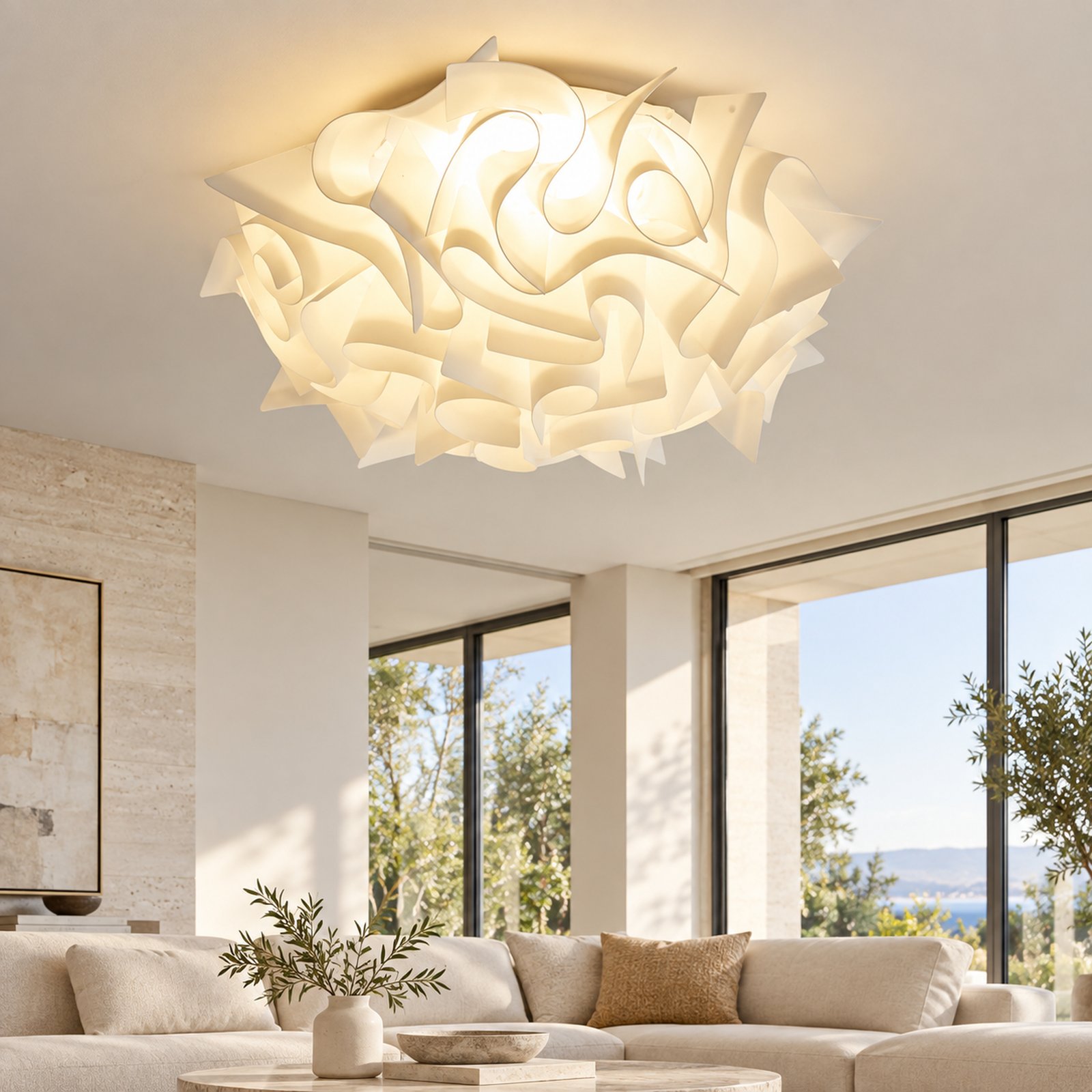 SPACE361 KAITAI White PVC Ceiling Light KT-9088-1L - Modern Lamps - gallery image