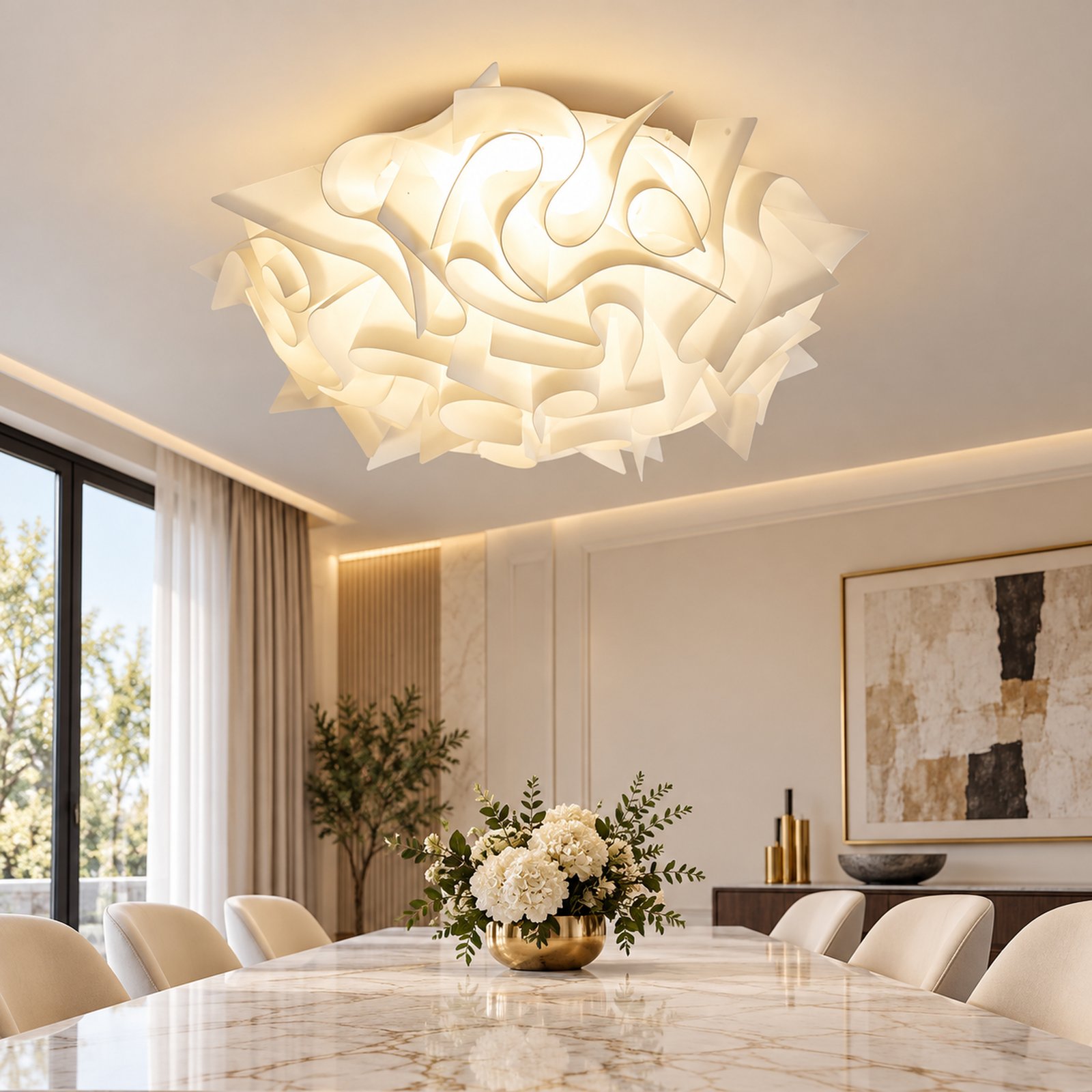 SPACE361 KAITAI White PVC Ceiling Light KT-9088-1L - Modern Lamps - gallery image