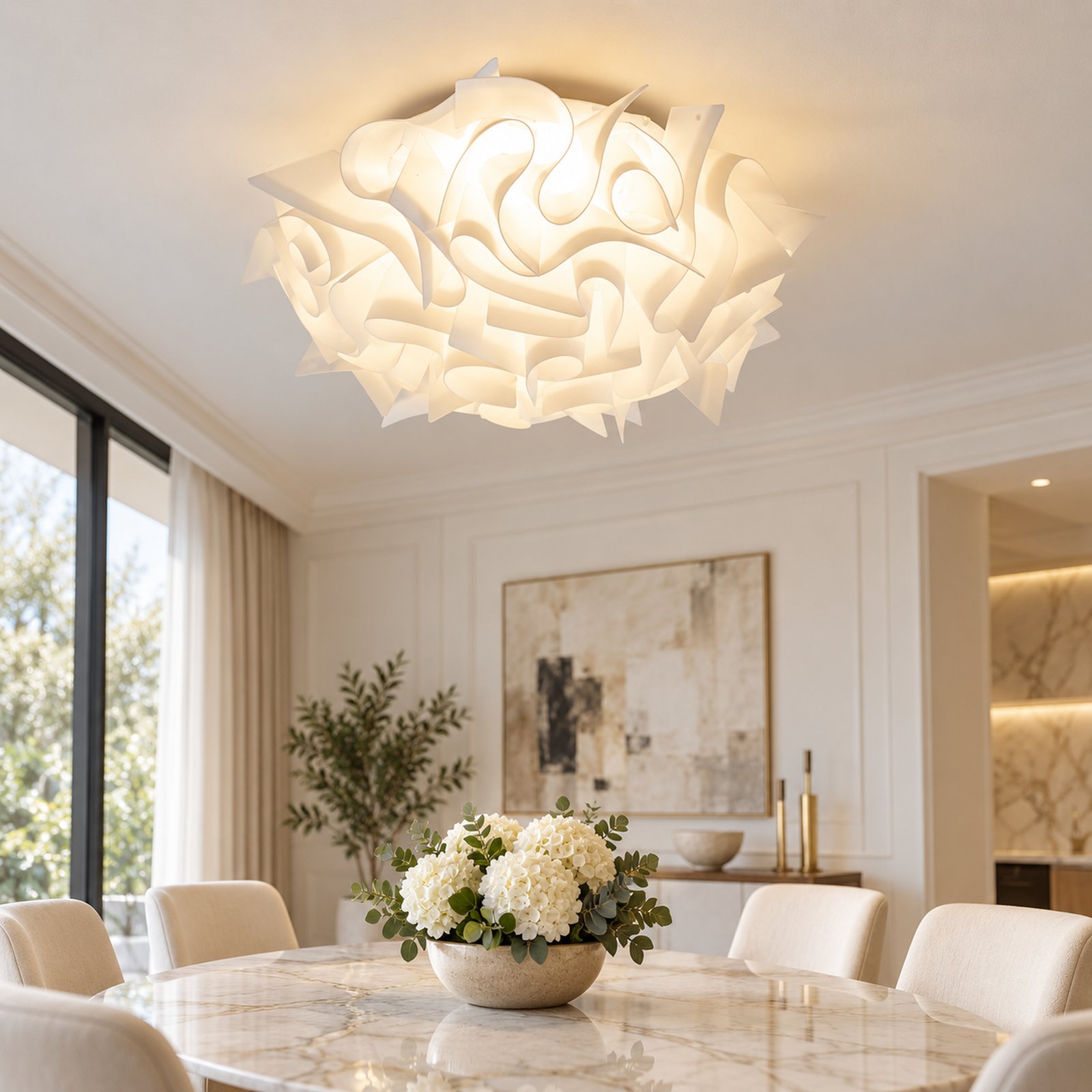 SPACE361 KAITAI Compact White PVC Ceiling Light KT-9088-1S - Modern Lamps - gallery image
