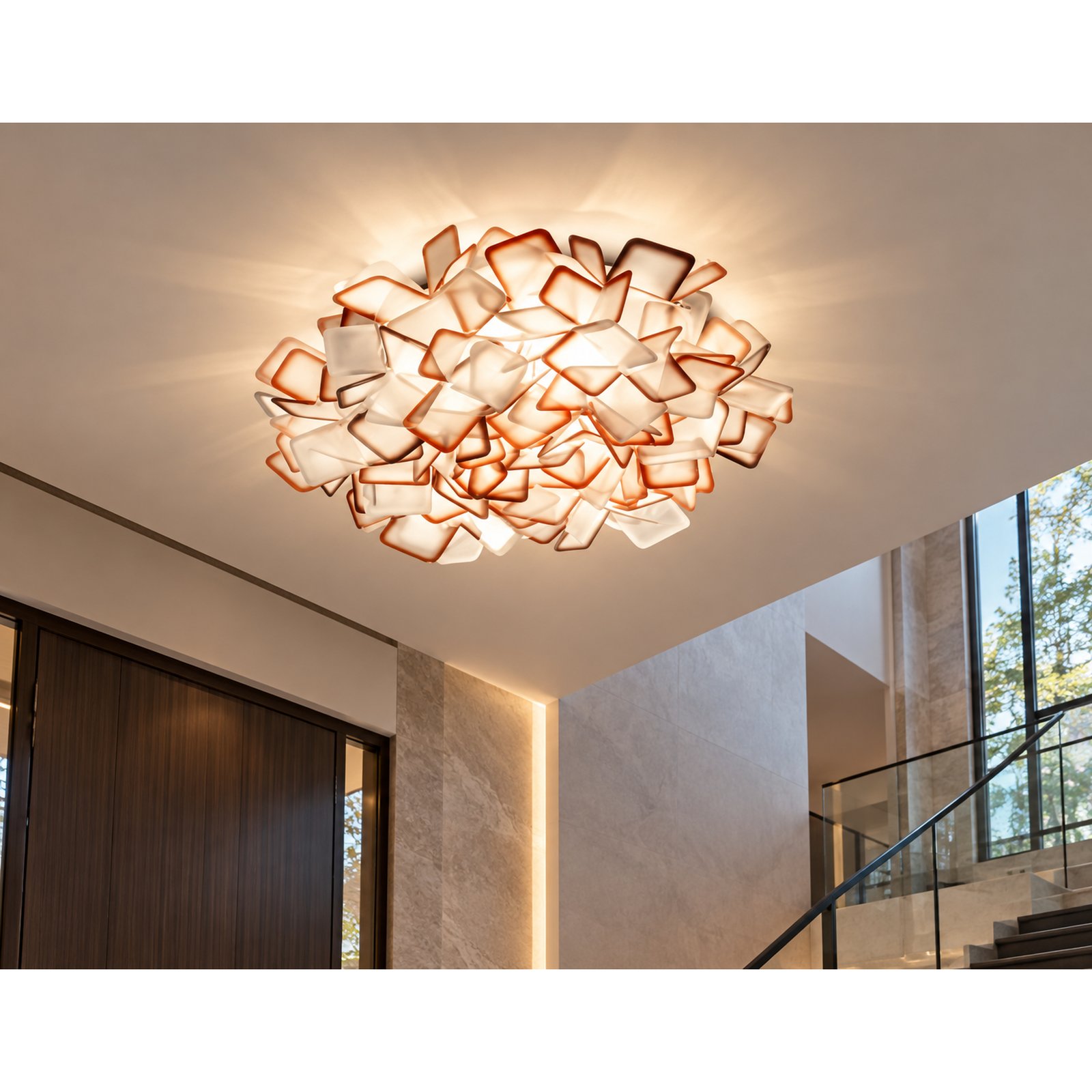SPACE361 KAITAI Orange Pattern PVC Ceiling Light KT-9088-2L-orange - Modern Lamps - gallery image