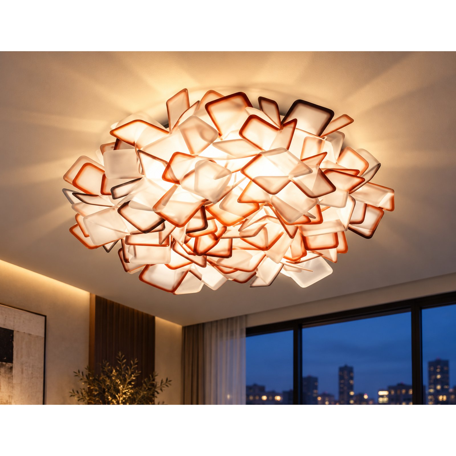 SPACE361 KAITAI Orange Pattern PVC Ceiling Light KT-9088-2L-orange - Modern Lamps - gallery image