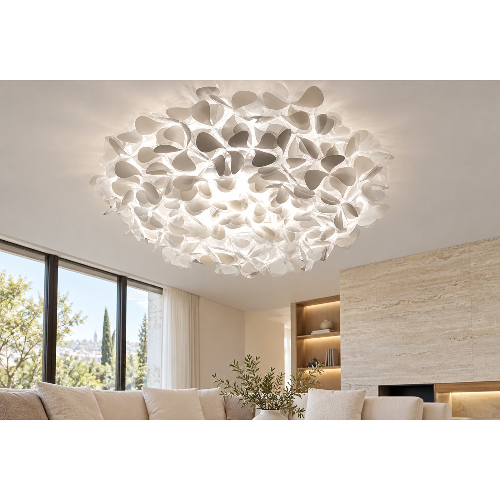 SPACE361 KAITAI Raindrop Pattern PVC Ceiling Light KT-9088-2L-raindrop - Modern Lamps - gallery image