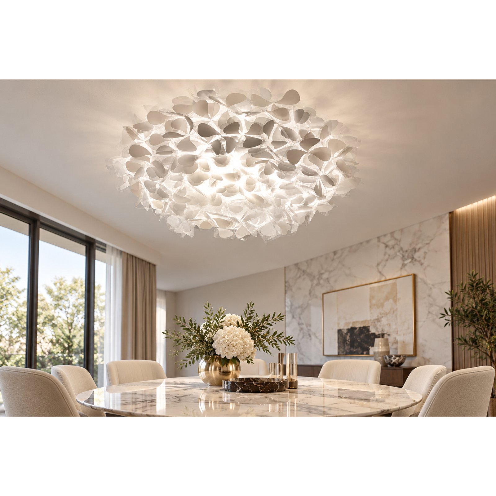 SPACE361 KAITAI Raindrop Pattern PVC Ceiling Light KT-9088-2L-raindrop - Modern Lamps - gallery image