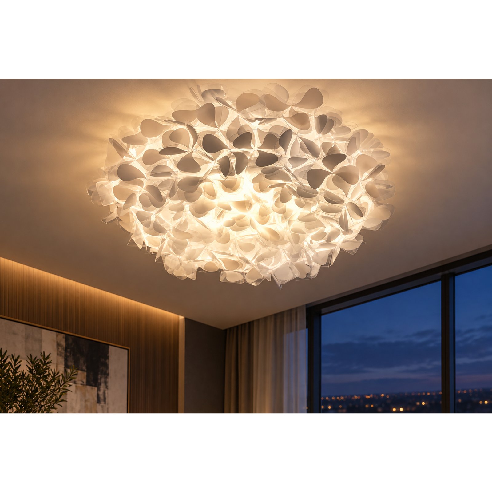 SPACE361 KAITAI Raindrop Pattern PVC Ceiling Light KT-9088-2L-raindrop - Modern Lamps - gallery image