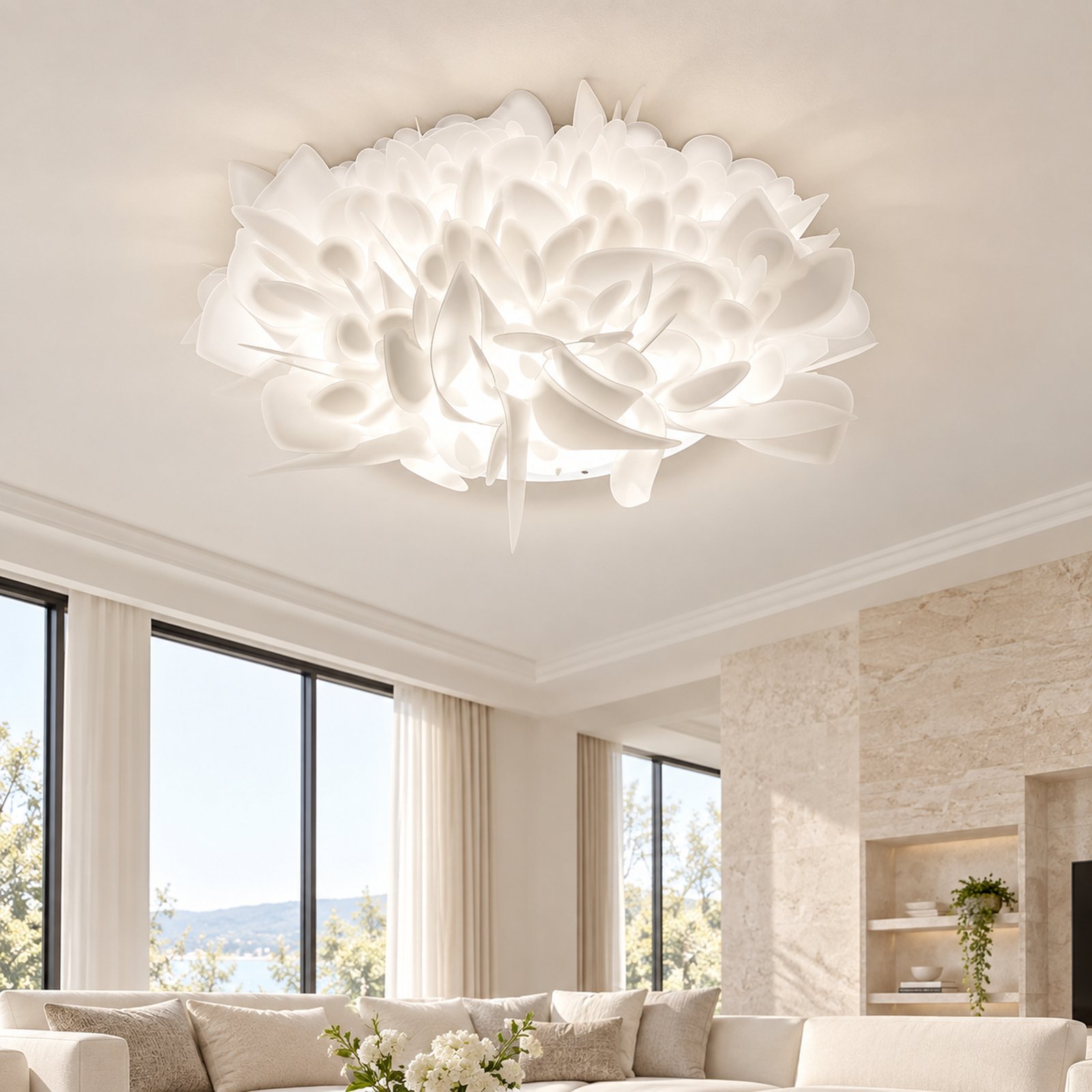 SPACE361 KAITAI White PVC Ceiling Light KT-9388-1L - Modern Lamps - gallery image