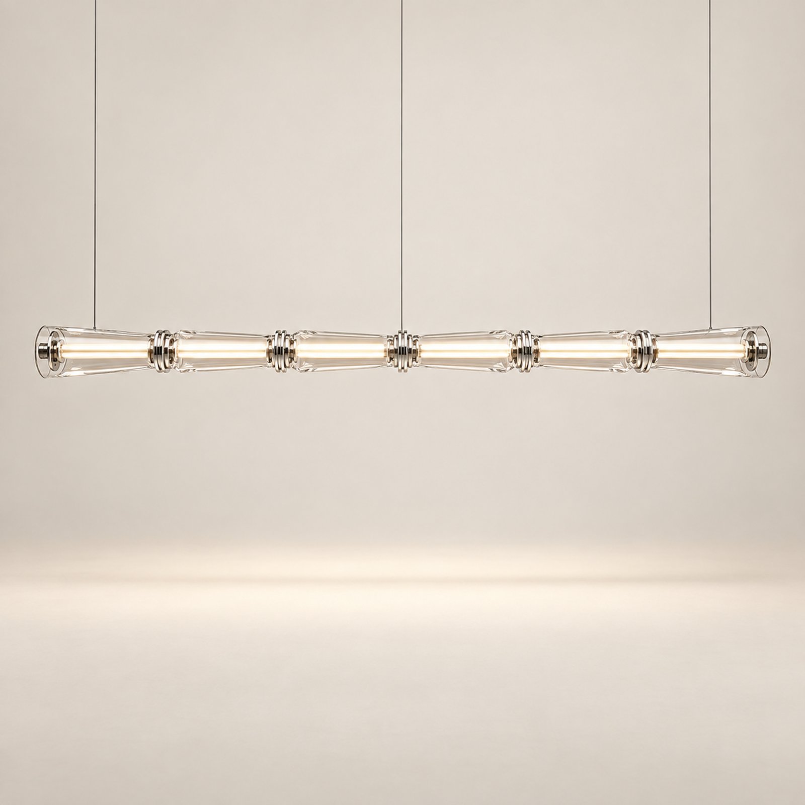 SPACE361 Amara A8131 Parallel Glass Linear Pendant Light - Modern Lamps - product listing