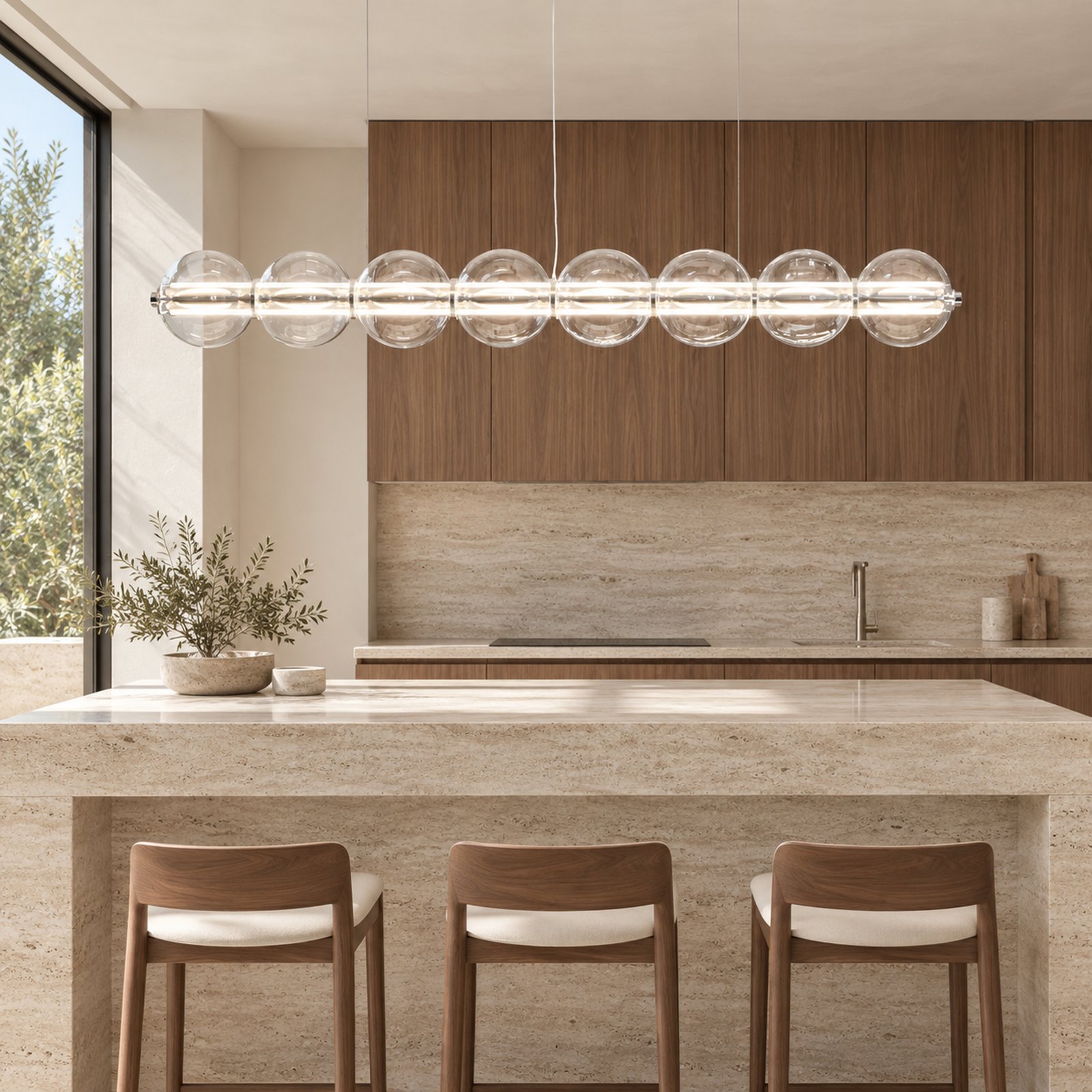 SPACE361 Amara A8132 Bubble Glass Linear Pendant Light - Modern Lamps - gallery image