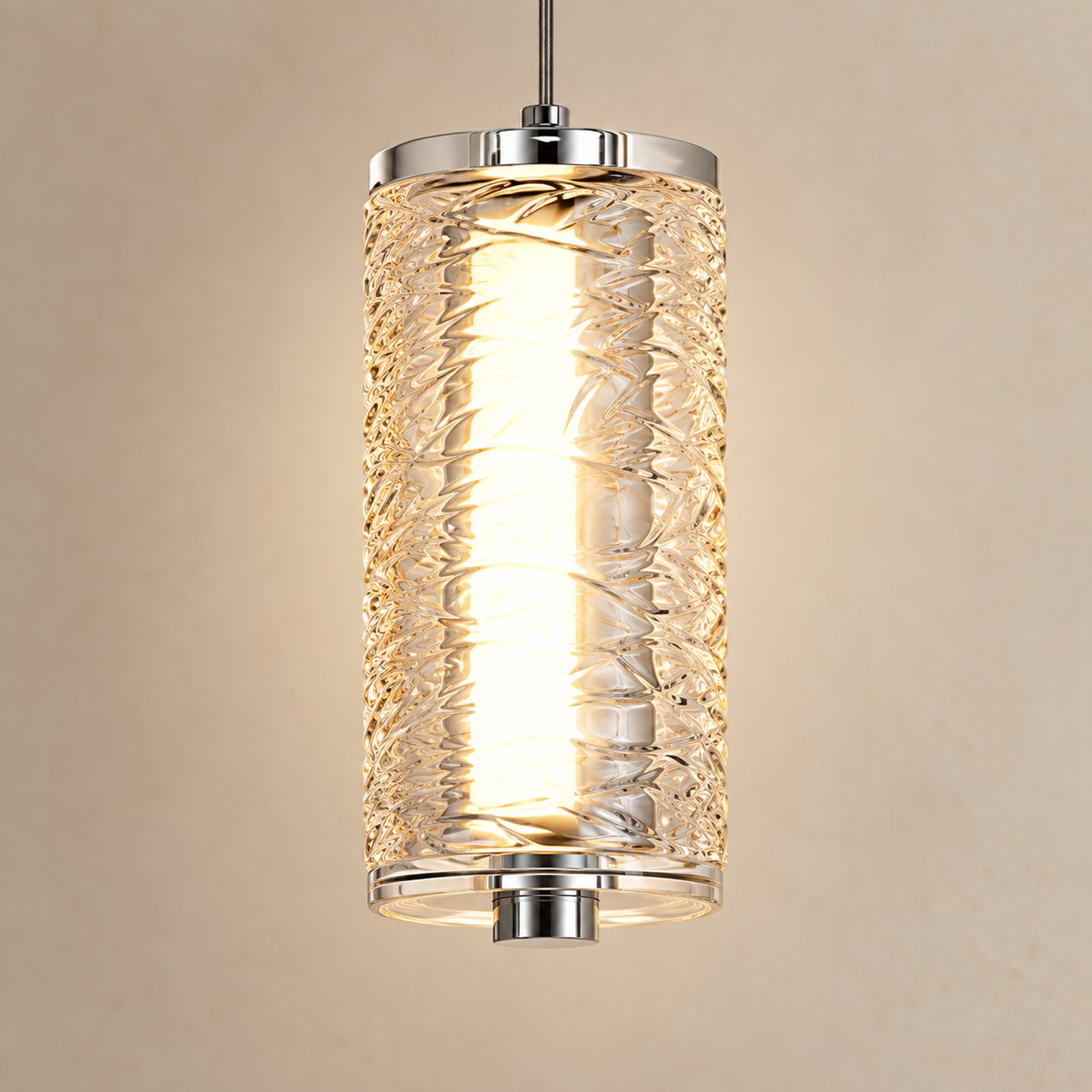 SPACE361 Amara AR-1 Single Pressed Glass Pendant Light - Modern Lamps - gallery image
