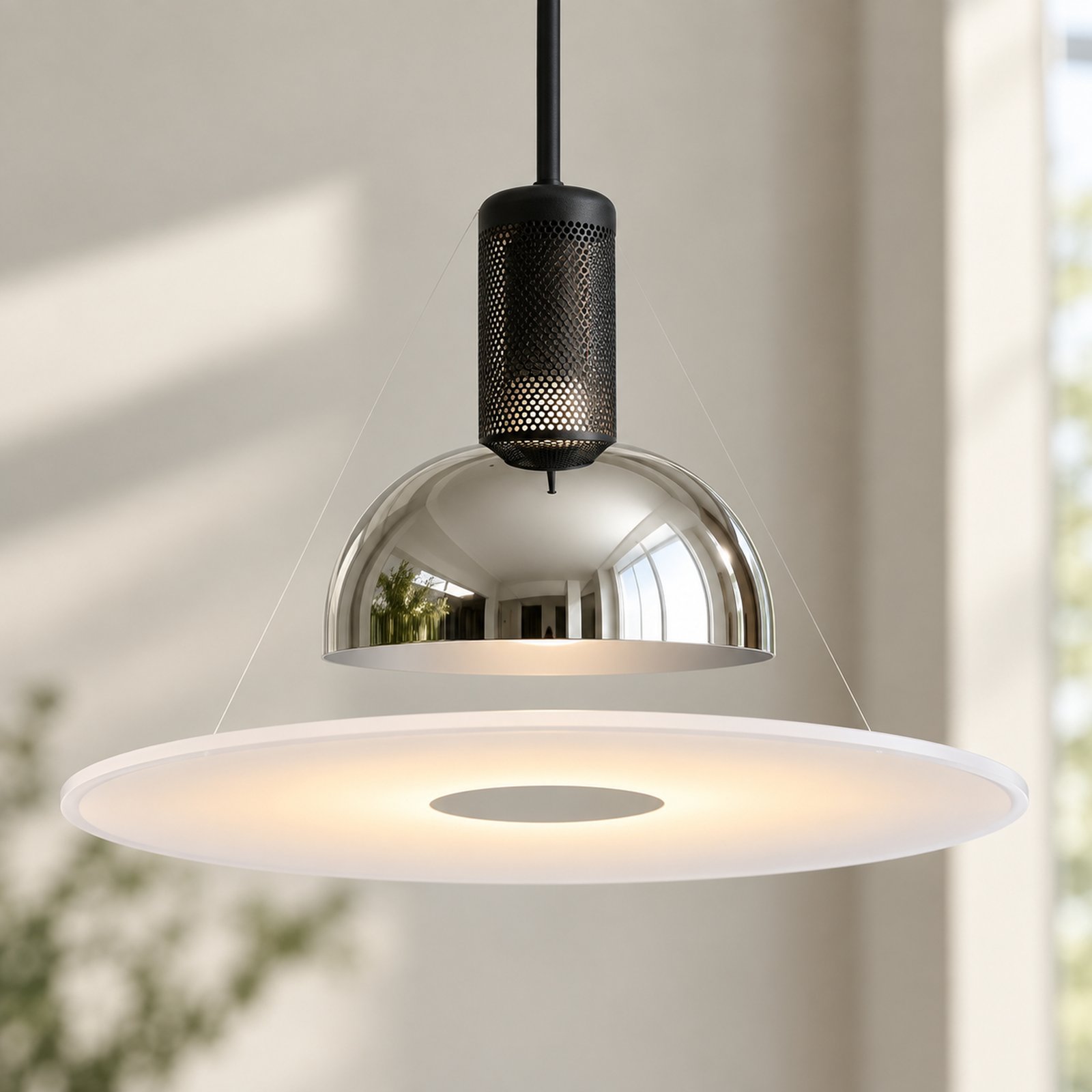 SPACE361 Amara UFO Ceiling Light - Nickel - Modern Lamps - gallery image