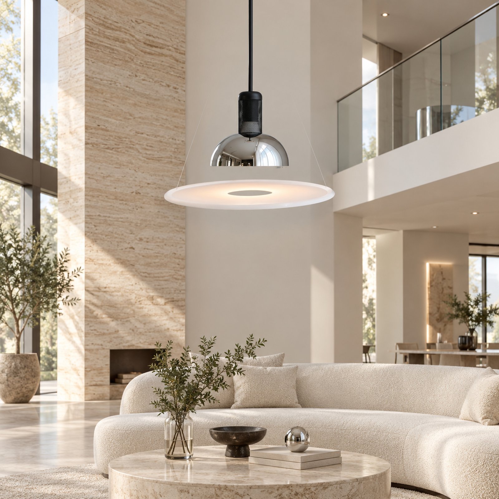 SPACE361 Amara UFO Ceiling Light - Nickel - Modern Lamps - gallery image