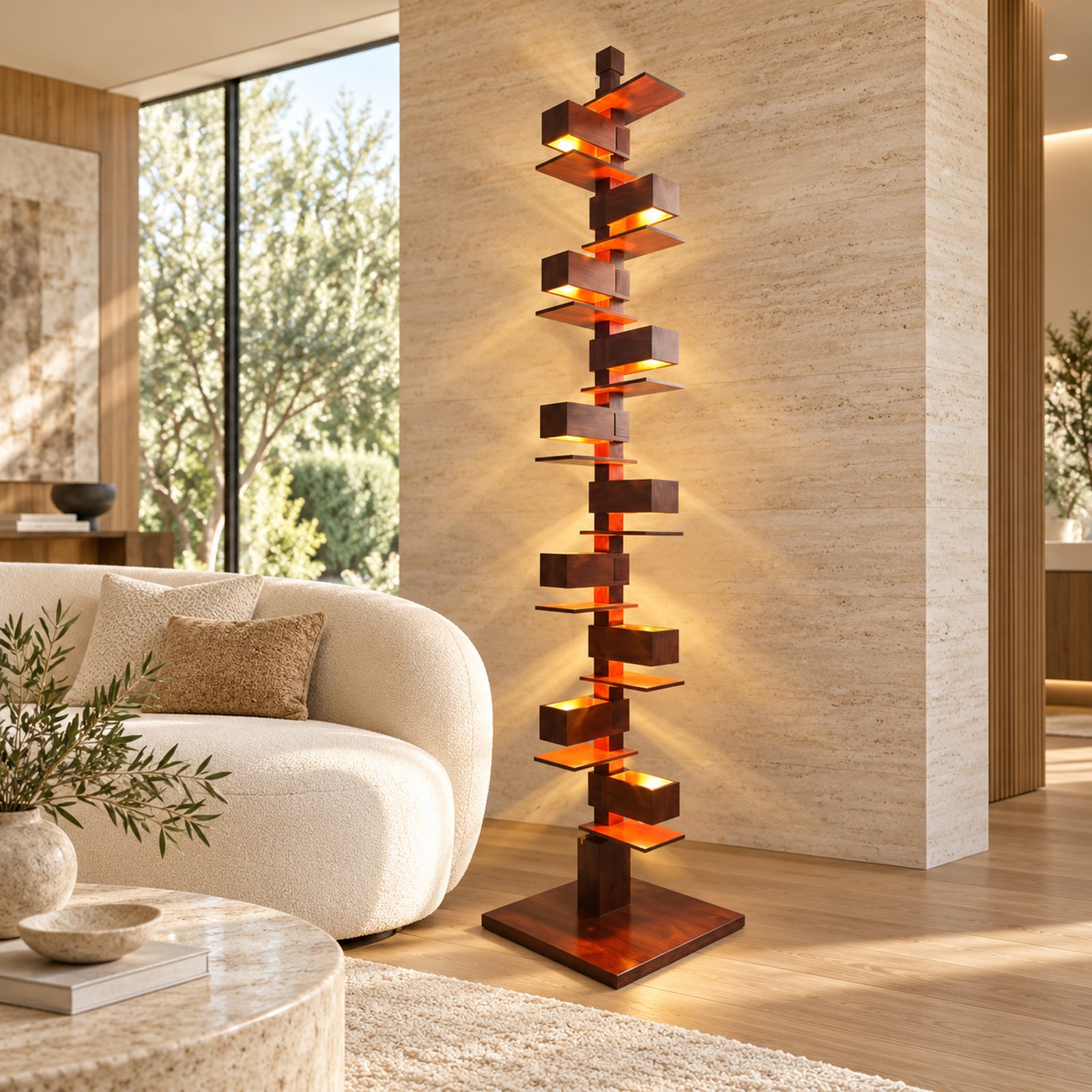 SPACE361 Amara Walnut Floor Lamp - Modern Lamps - gallery image
